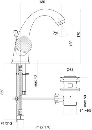 Смеситель для раковины Fiore XT SKY (SWAROVSKI®) 17CO0623, хром/золото 