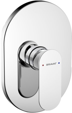 Смеситель для душа встраиваемый на 1 потока Bravat Gina PB865104CP-ENG, хром 