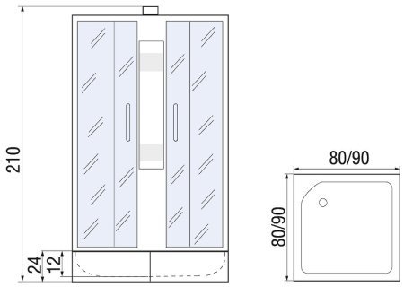 Душевая кабина River Neva 80x80 МТ Б/К 10000001285 с поддоном 