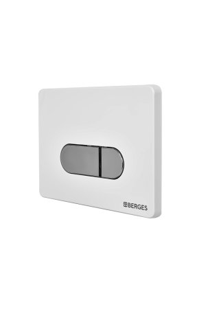 Кнопка смыва Berges Wasserhaus Novum D7 хром глянцевый, белая 