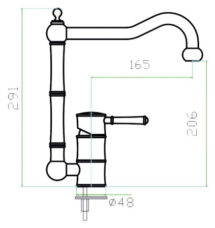 Смеситель для кухонной мойки Zorg Inox Old 