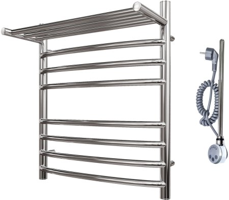 Полотенцесушитель электрический Point Альфа PN05156SPE П7 500x600 с полкой левый/правый, хром 