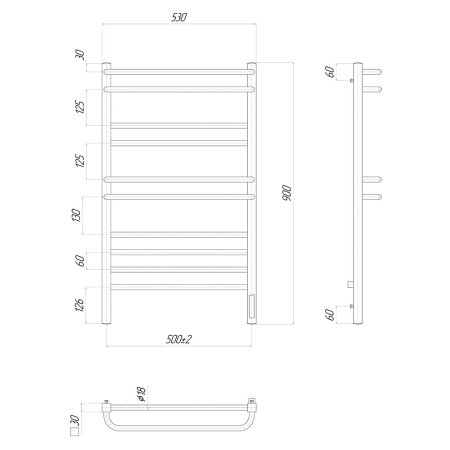 Полотенцесушитель электрический Lemark Linara П10 50x90 R 