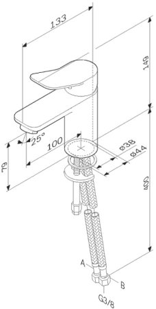 Смеситель для раковины AM.PM X-Joy F85A02122 Черный матовый 
