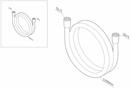 Душевой шланг AM.PM 125 F0412122 Черный 