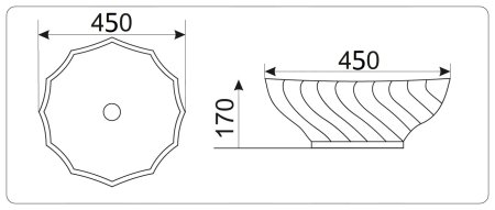 Раковина CeramaLux 9073 накладная 