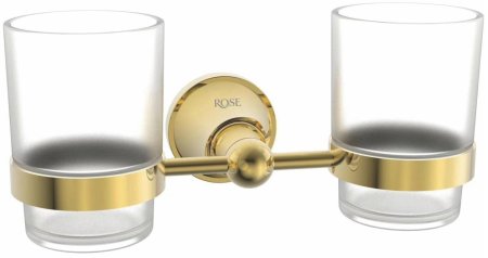Стакан двойной для ванной комнаты Rose RG1922E, золото 