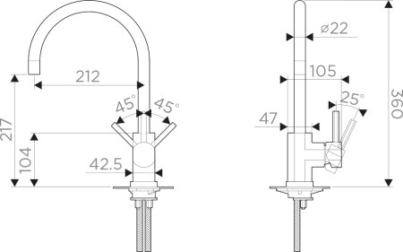 Смеситель для кухонной мойки Omoikiri Wakayama C 