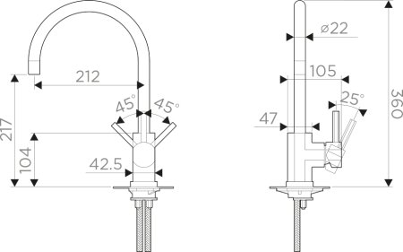 Смеситель для кухонной мойки Omoikiri Wakayama C 