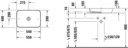 Раковина-чаша Duravit Cape Cod 55 2347550000 Белая 
