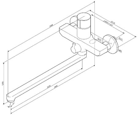 Смеситель для ванны AM.PM X-Joy F85A90500 универсальный Хром 