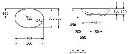 Раковина-чаша Villeroy&Boch Loop & Friends 56 4A470001 Альпийский белый 