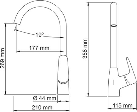 Смеситель для кухонной мойки WasserKRAFT Vils 5607 