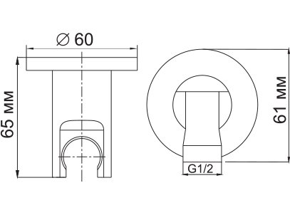 Шланговое подключение WasserKRAFT A022 с держателем для душа 