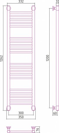 Полотенцесушитель водяной Сунержа Богема+ 120x30 прямая 