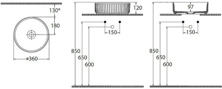 Раковина-чаша Allen Brau Fantasy Line 36 4.11032.20 Белая 