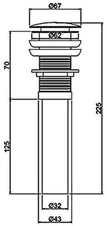 Донный клапан Frap F65-2 click-clack Хром 