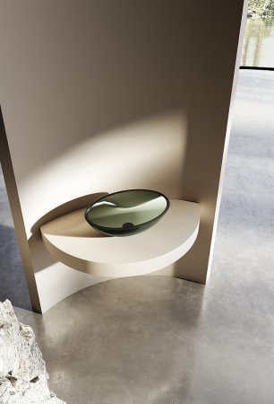 Раковина-чаша Abber Kristall 50 AT2802Vesuvian Оливковая 