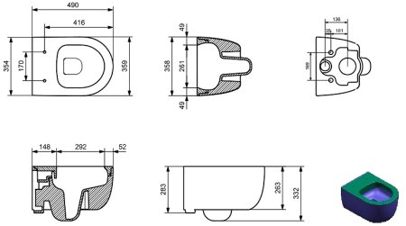 Унитаз Allen Brau Priority 4.31002.AN подвесной Антрацит без сиденья 