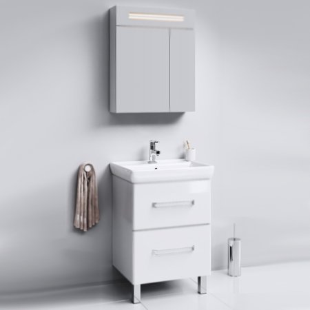 Тумба под раковину Aqwella Нео 60 Neo.01.06 Белая 