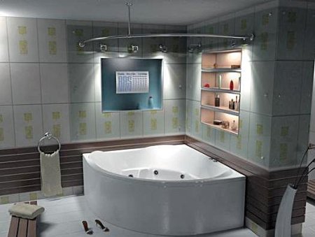 Акриловая ванна Bas Ривьера 161x161 см с гидромассажем 