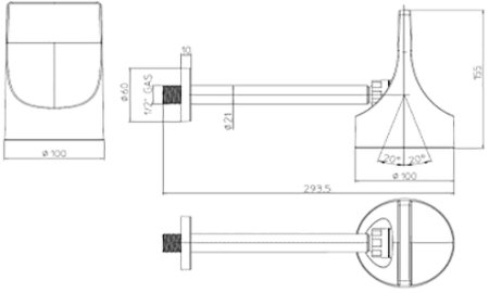 Верхний душ Bossini Apice HH1000.073 Черный матовый 