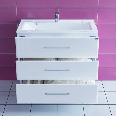 Тумба Санта Омега 90 напольная с умывальником Elen 90 