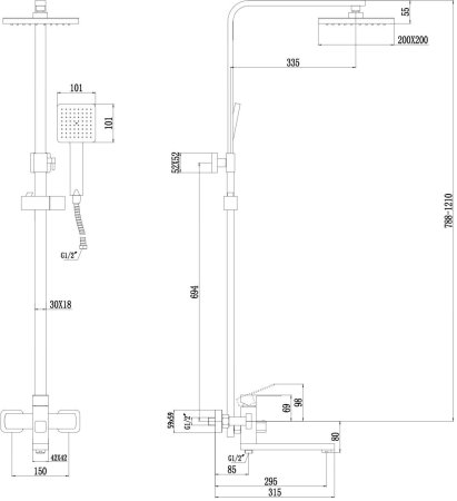 Душевая стойка Fmark (FS8145-25C) 