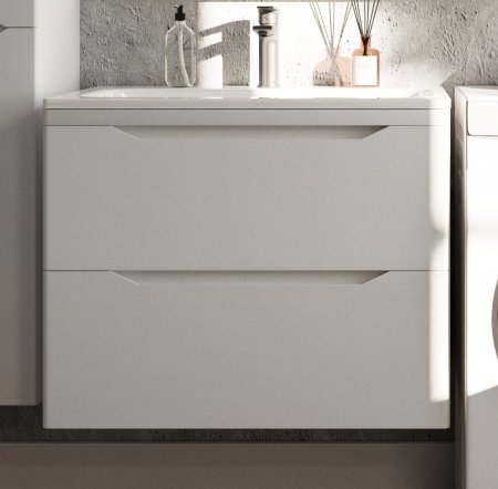 Тумба подвесная "Марелла 70" (2 ящ.) Люкс антискрейтч белый матовый, PLUS 