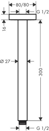 Кронштейн для верхнего душа Hansgrohe 27388000 Хром 