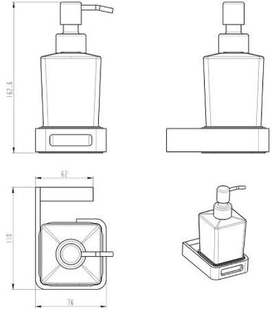 Дозатор для жидкого мыла Boheme Q 10957-MW Белый матовый 
