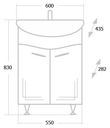 Тумба с раковиной Onika Лада 60.11 