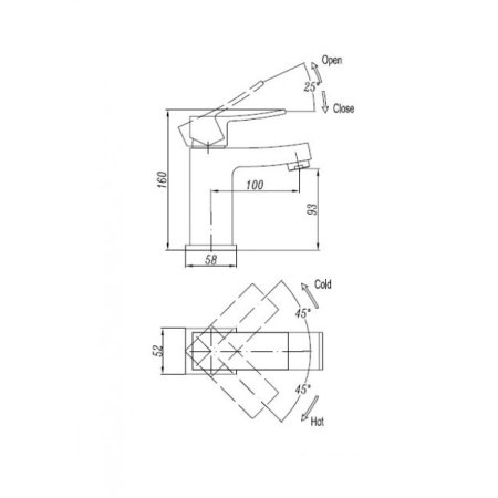 Смеситель для раковины Landberg LB-18101-D56 Хром 