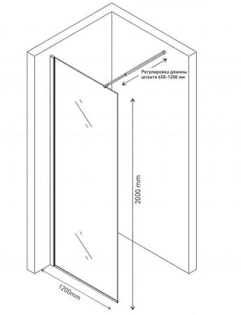 Душевая перегородка Berges Sky 120 064005 профиль Хром стекло прозрачное 