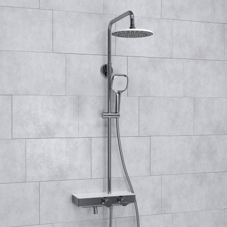 Душевая система WasserKRAFT A113.067.065.CH Thermo с термостатом Хром Белая 