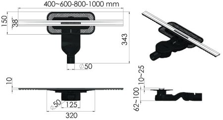 Душевой лоток Berges Simpel 800 091112 с решеткой Хром глянец 
