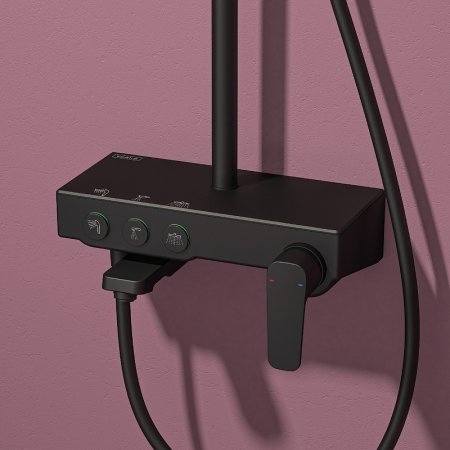 Душевая система Teska Niagara NG3580 с термостатом Черная 