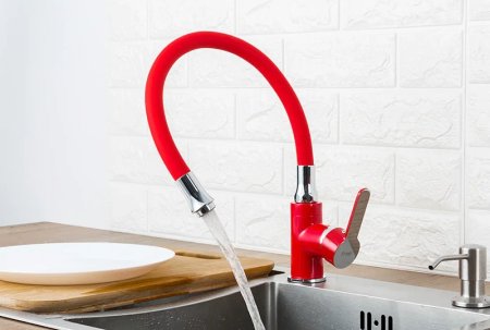 Смеситель для кухни Frap H43 F4043 Красный Хром 