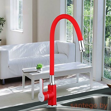 Смеситель для кухни Frap H43 F4043 Красный Хром 