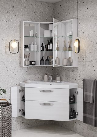 Тумба под раковину Aquaton Кантара 78 1A205601ANW70 угловая подвесная Дуб полярный 