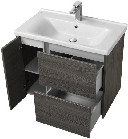 Тумба под раковину Aquaton Стоун 80 1A228201SXC80 подвесная Грецкий орех 