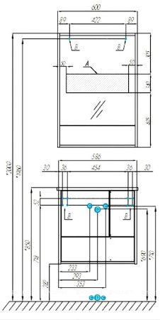 Зеркало Aquaton Ривьера 60 1A238902RVX20 с подсветкой Белый матовый 
