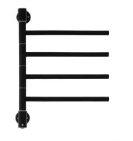 Полотенцесушитель электрический поворотный Energy I chrome G4K черный матовый, скрытое/наружное подключение, 540мм х 400мм