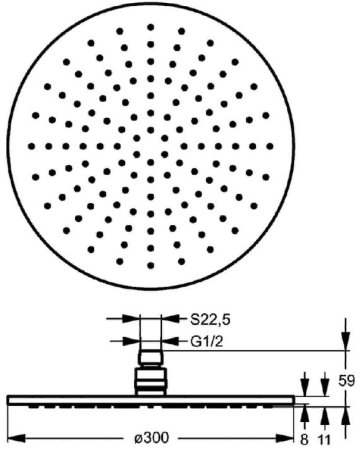Верхний душ Ideal Standard Ideal Rain Soft L1 B9443AA Хром 
