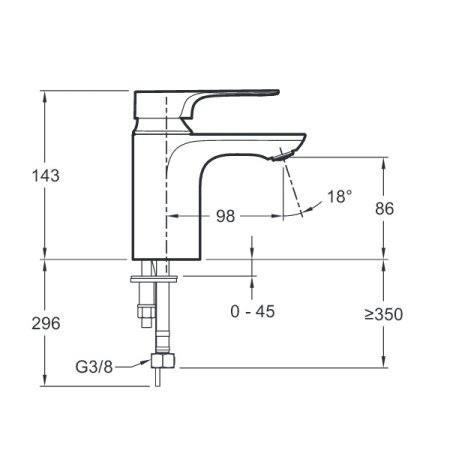 Смеситель для раковины Jacob Delafon Aleo E72314-CP 