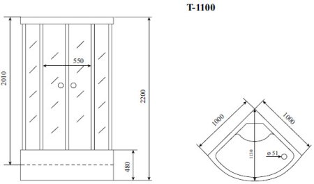 Душевая кабина Timo Standart T-1100 P 