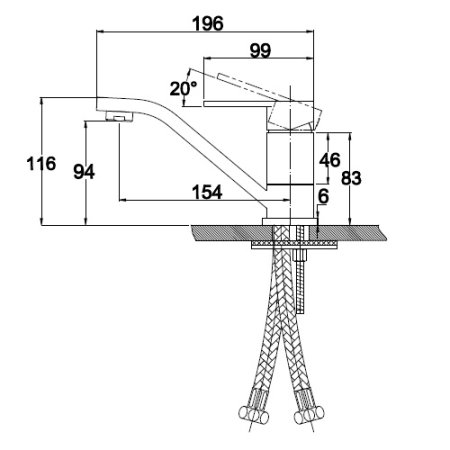 Смеситель для раковины Kaiser Sonat 34010-4 Белый 