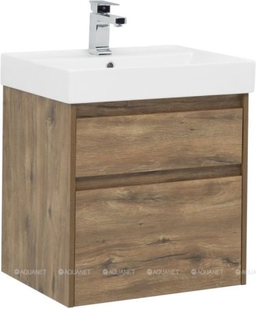 Тумба с раковиной Aquanet Nova Lite 60 дуб рустикальный (2 ящика) 