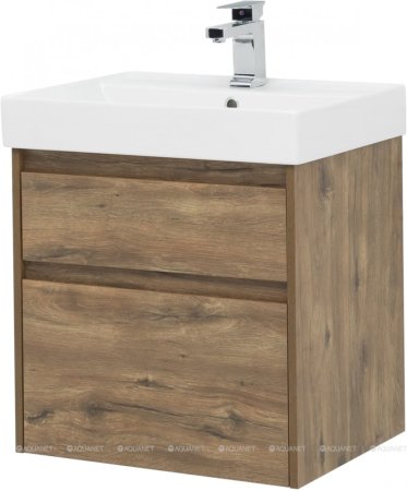 Тумба с раковиной Aquanet Nova Lite 60 дуб рустикальный (2 ящика) 