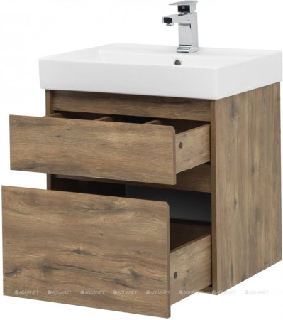 Тумба с раковиной Aquanet Nova Lite 60 дуб рустикальный (2 ящика) 